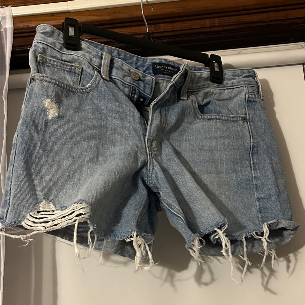 Lucky Brand Light Blue Distressed Jean Shorts